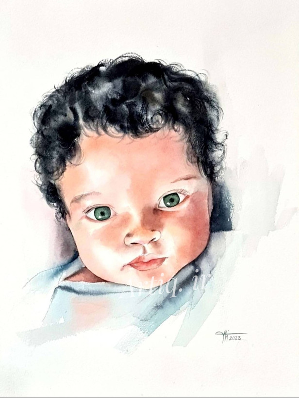 تابلو نقاشی کودک ،آبرنگ ،اثر استاد سوده ذاکر