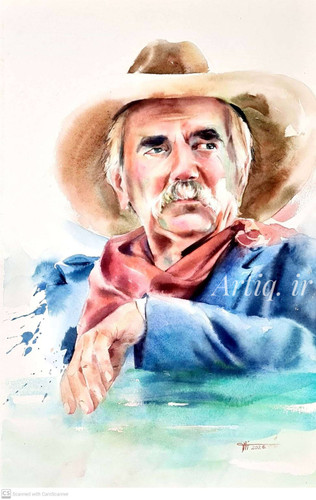 پرتره آبرنگ ،اثر استاد سوده ذاکر